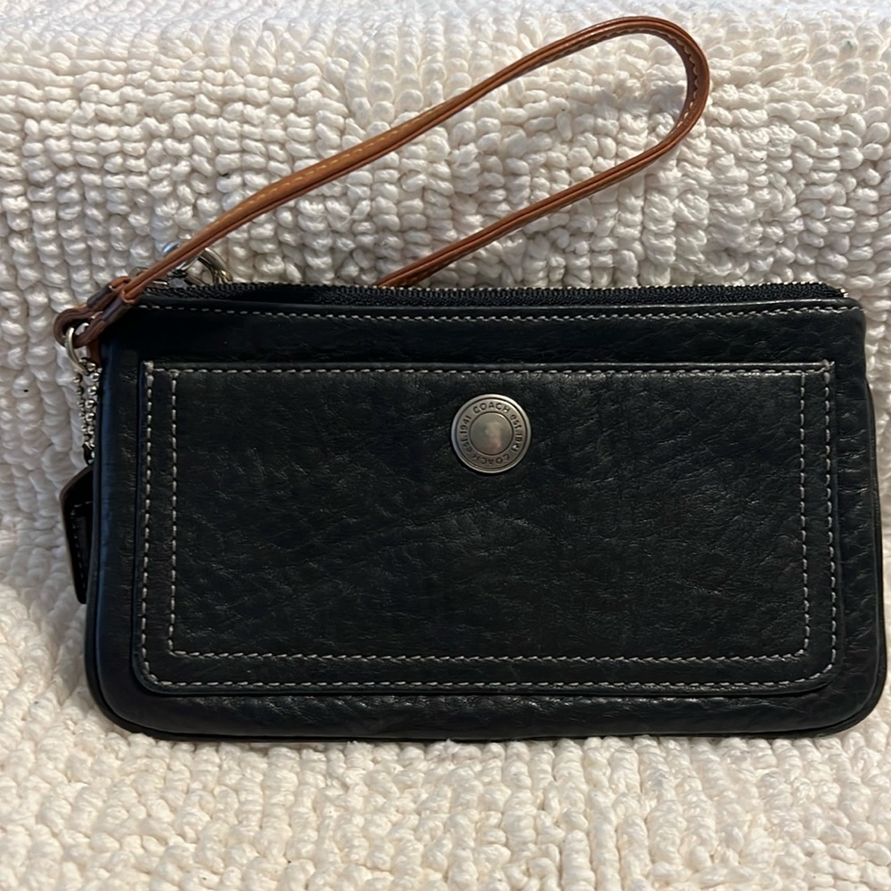 Coach Pebble Leather Wristlet